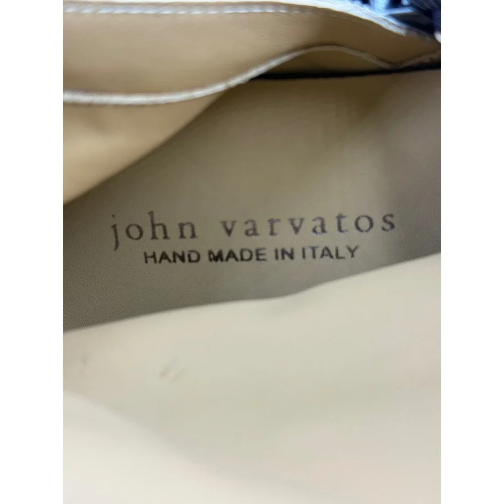 John Varvatos Tan Leather Slouchy Side Zip Ankle Boots Wood Heel